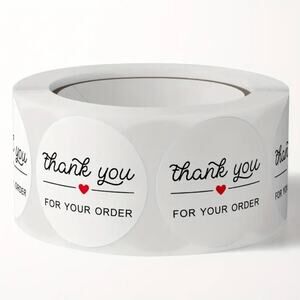New 500 Piece Roll Self-Adhesive Thank You Stickers